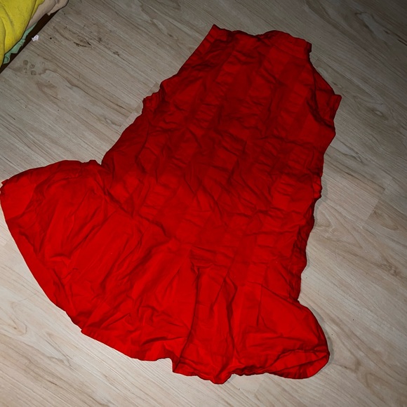 Free People Orange Poplin Collared Dress - Picture 6 of 7